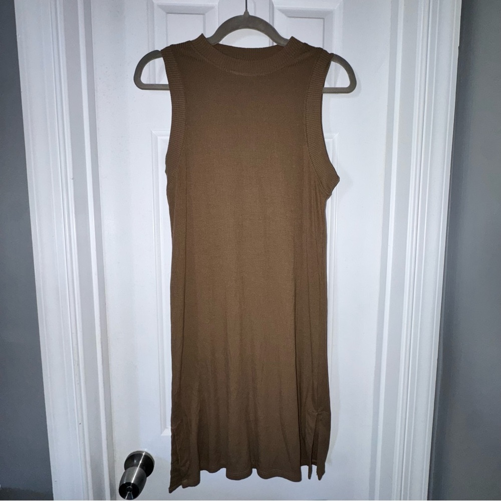 RVCA Lemmon mini dress in vintage green (brown/tan) M - Picture 4 of 12